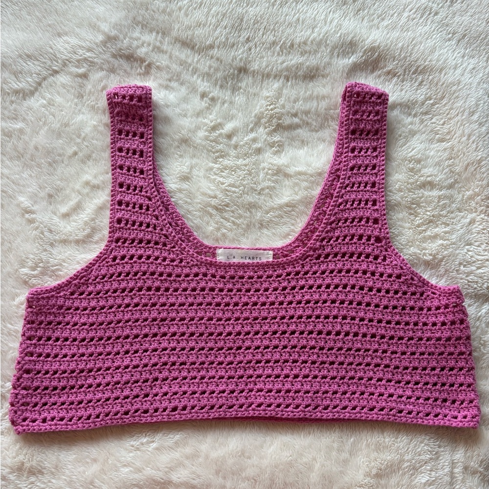 Pink Crochet L.A. Hearts Women’s Top